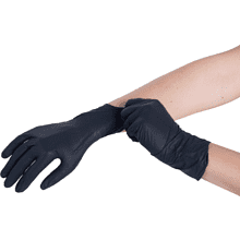 Перчатки нитриловые неопудренные одноразовые BVB, р-р S, 100 шт/упак, черный