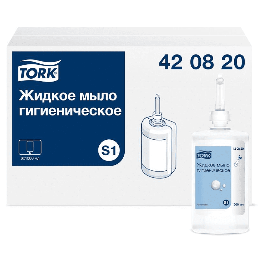 Мыло жидкое "Tork Advanced", S1, 1 л, гигиеническое (420820) - 4