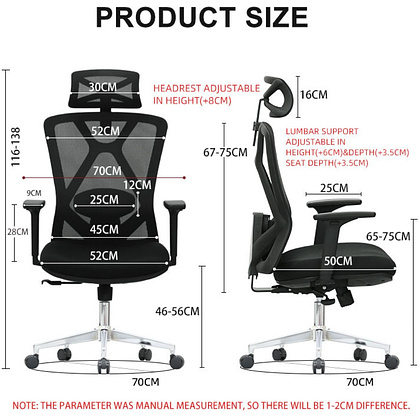 Кресло для руководителя EVOLUTION "EXO F1", ткань, сетка, алюминий, черный - 7
