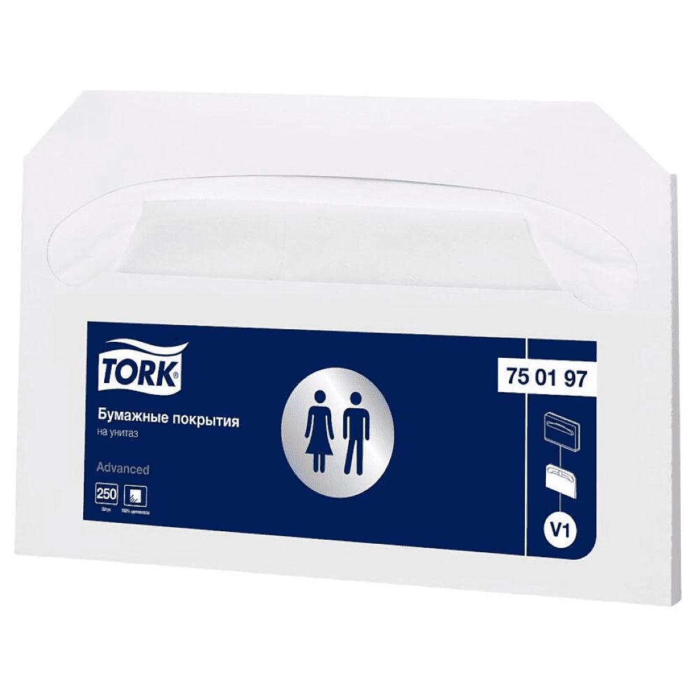Покрытия бумажные индивидуальные "Tork  Advanced" на унитаз V1, 250 шт/упак (750197-00)
