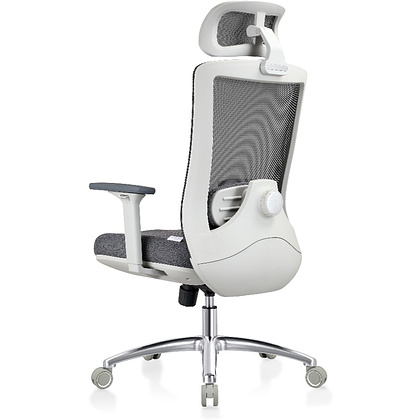 Кресло для руководителя EVOLUTION "ERGO PRIME", ткань, сетка, алюминий, серый - 6