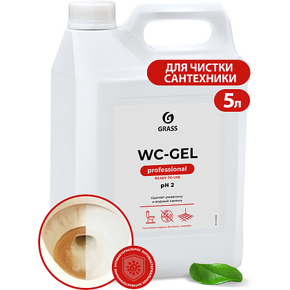 Средство чистящее для туалетных и ванных комнат "WC-Gel Professional", 5,3 кг 