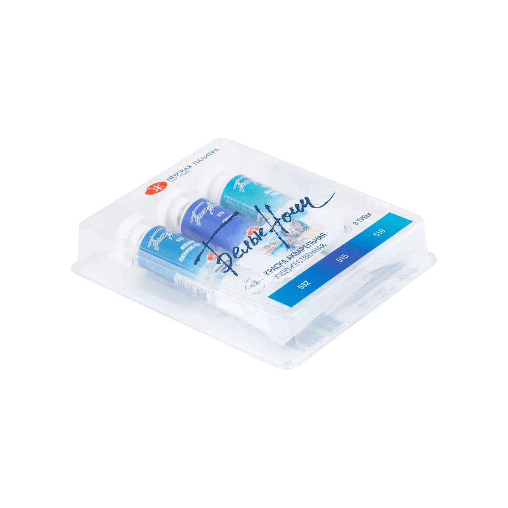 Краски акварельные "Белые ночи вода", 3 цвета, тубы - 2