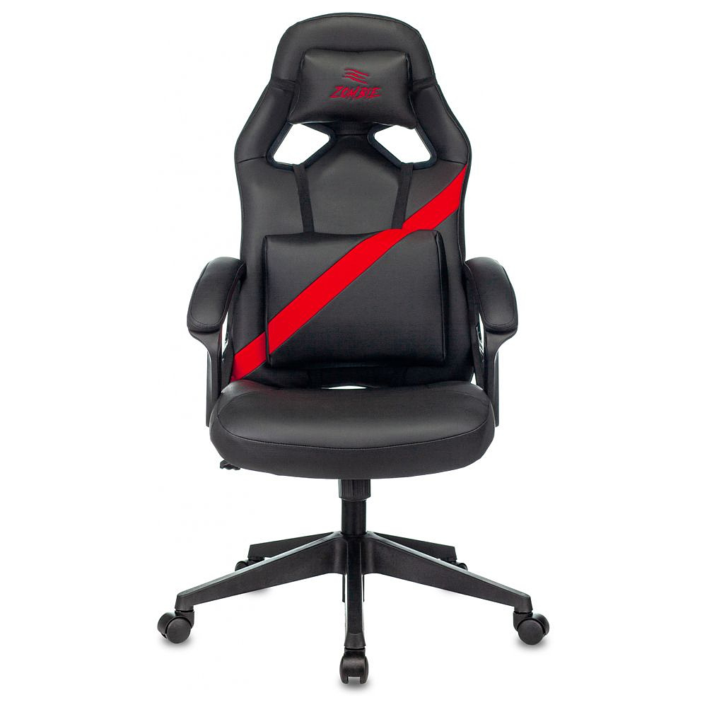 Кресло игровое "Zombie DRIVER", экокожа, пластик, черный, красный - 2