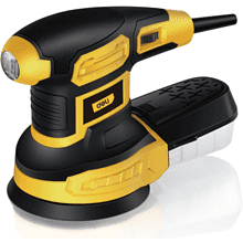 Шлифмашина эксцентриковая Deli YS EDL-SG125-E сетевая, 220В, 50Гц, 125мм, 360Вт, коробка, желтая, черная