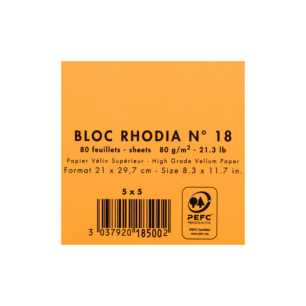 Блокнот "Rhodia", A4, 80 листов, клетка, оранжевый - 2