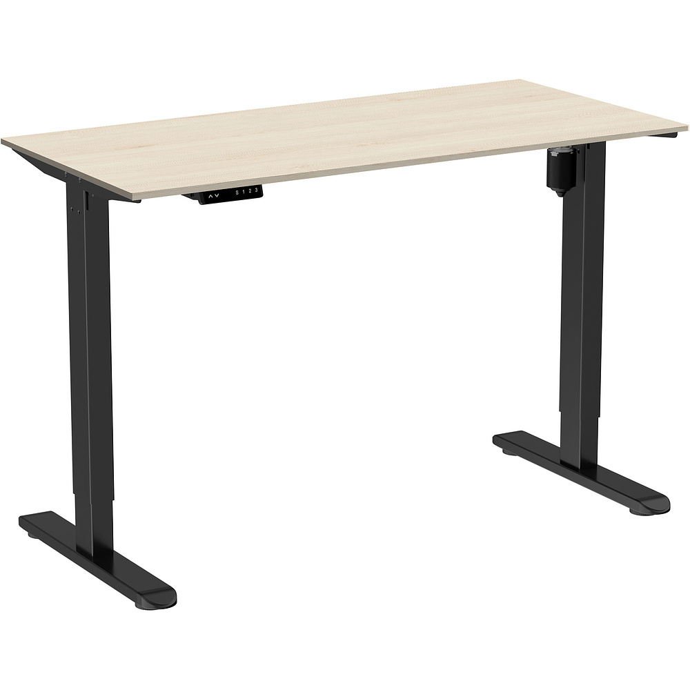 Стол с электроприводом WellDesk Light 1300x675х18 черный/сосна аланд полярная (9116309+9072455)