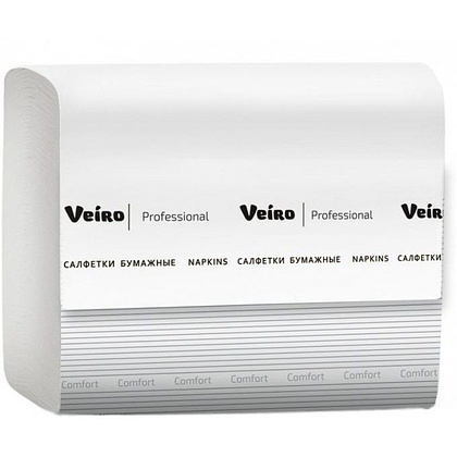 Салфетки бумажные Veiro "Professional Comfort" V-сложения, 220 шт, 21x16.2 см, белый