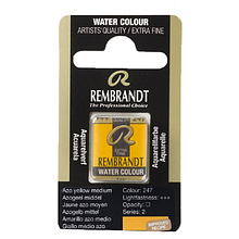 Краски акварельные "Rembrandt", 247 желтый AZO средний, кювета