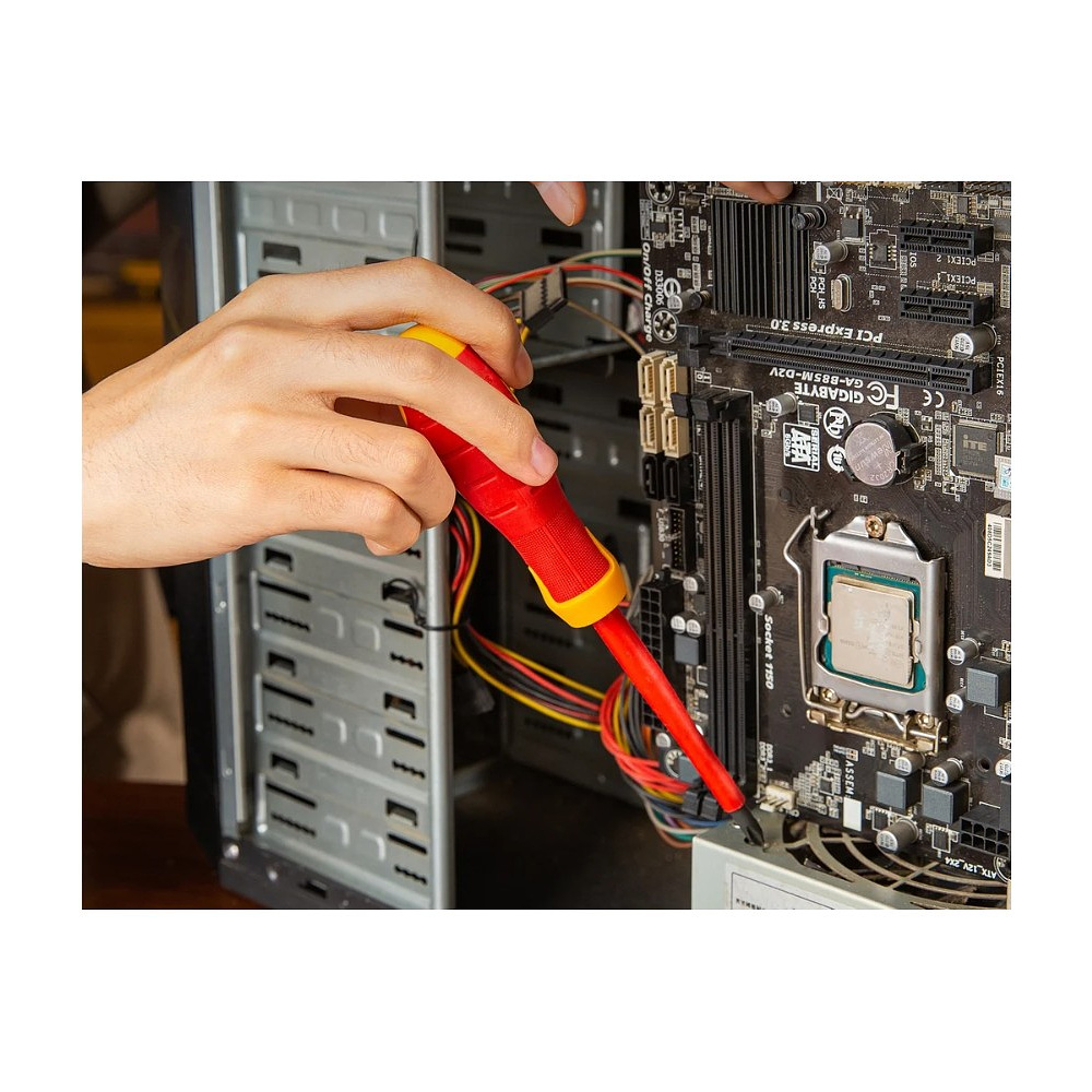 Отвертка диэлектрическая Deli YS EDL516100, PH2х100 мм, желтый, красный - 2