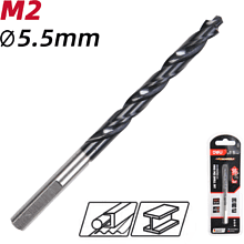 Сверло по металлу Deli RS EDH-MHZ055-E4, 5.5 мм, DIN 338, HSS-TiN