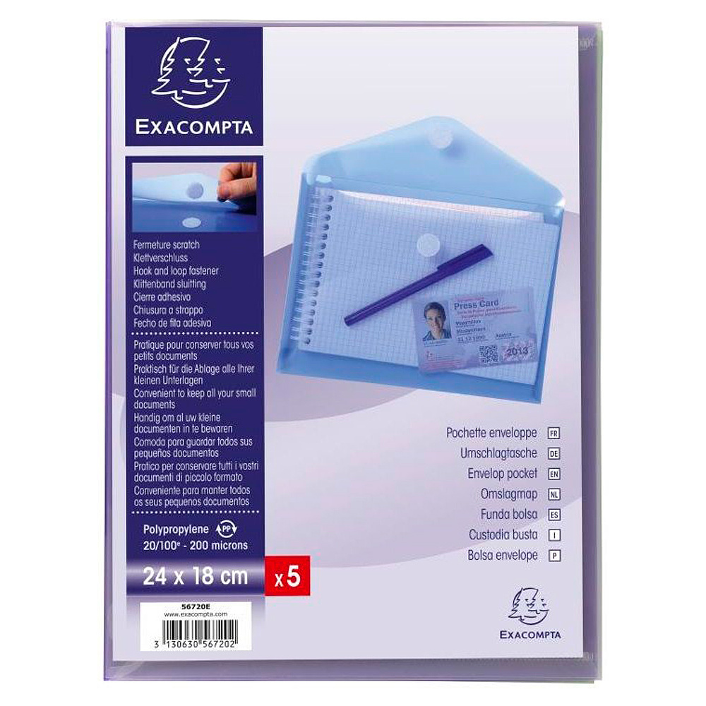 Папка-конверт на липучке "Velcro", A5, ассорти - 2