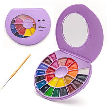 Краски акварельные "Himi", набор, 24 цвета, фиолетовый футляр