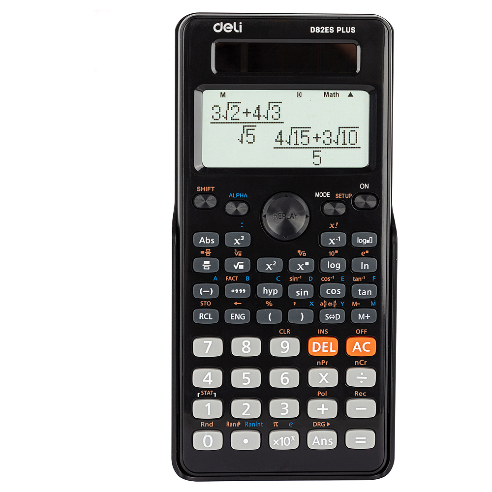 Калькулятор научный Deli Ultimate "D82ES", 12-разрядный, черный