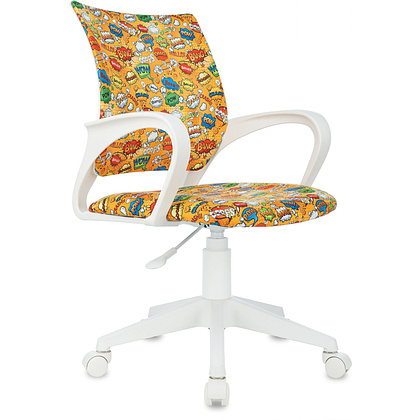 Кресло детское Бюрократ 1W, ткань, пластик, оранжевый бэнг