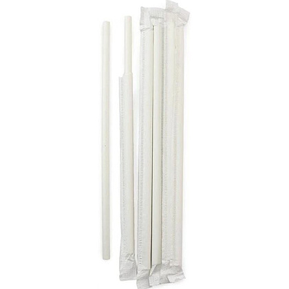 Трубочки для напитков бумажные 200×6 мм, 250 шт, белый