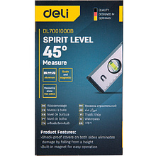 Уровень строительный Deli YS EDL7001000B, 1000 мм, магнит, алюминиевый сплав