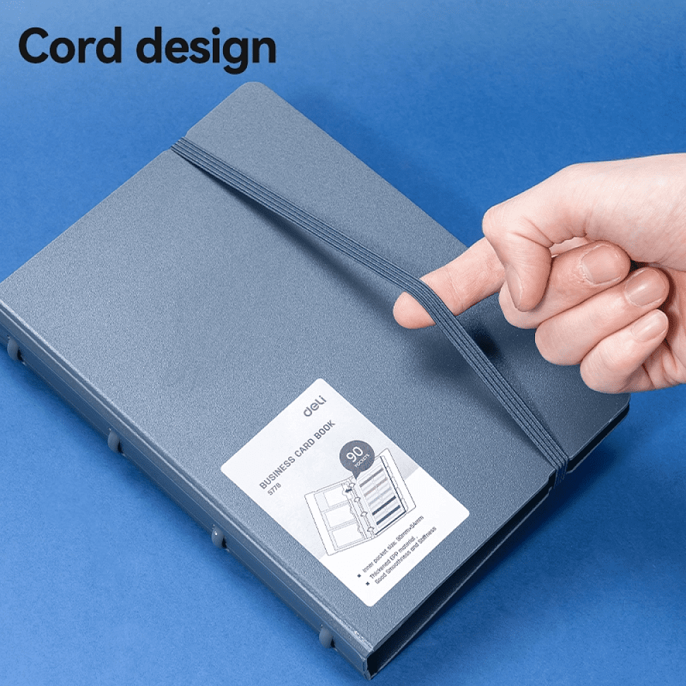 Визитница настольная "Deli", 140х198 мм, 90 карт, черный - 4