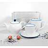 Набор посуды чайник и чашка с блюдцем "Seawave", белый, синий - 2