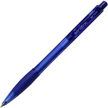 Ручка шариковая автоматическая "Senator BP10", 0.7 мм, прозрачный, синий, стерж. синий
