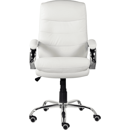Кресло для руководителя "UTFC Бруно CH-707", хром, экокожа S-0402, белый - 2
