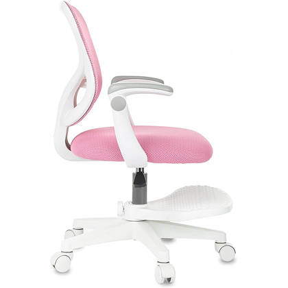 Кресло детское Бюрократ Burokids 3, сетка, ткань, пластик, корпус белый, подставка для ног, розовый - 5