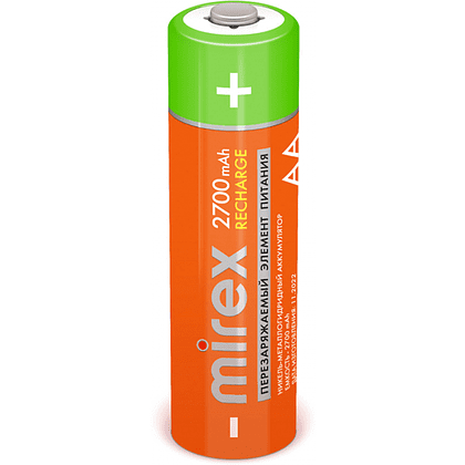 Аккумуляторные батарейки Mirex, Ni-Mh, AA/HR6/2700мА/ч, 4 шт - 2