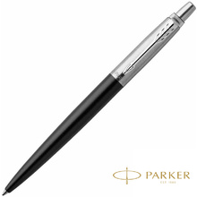 Ручка шариковая автоматическая "Parker Jotter Bond Street Black CT", 0.7 мм, черный, серебристый, стерж. синий