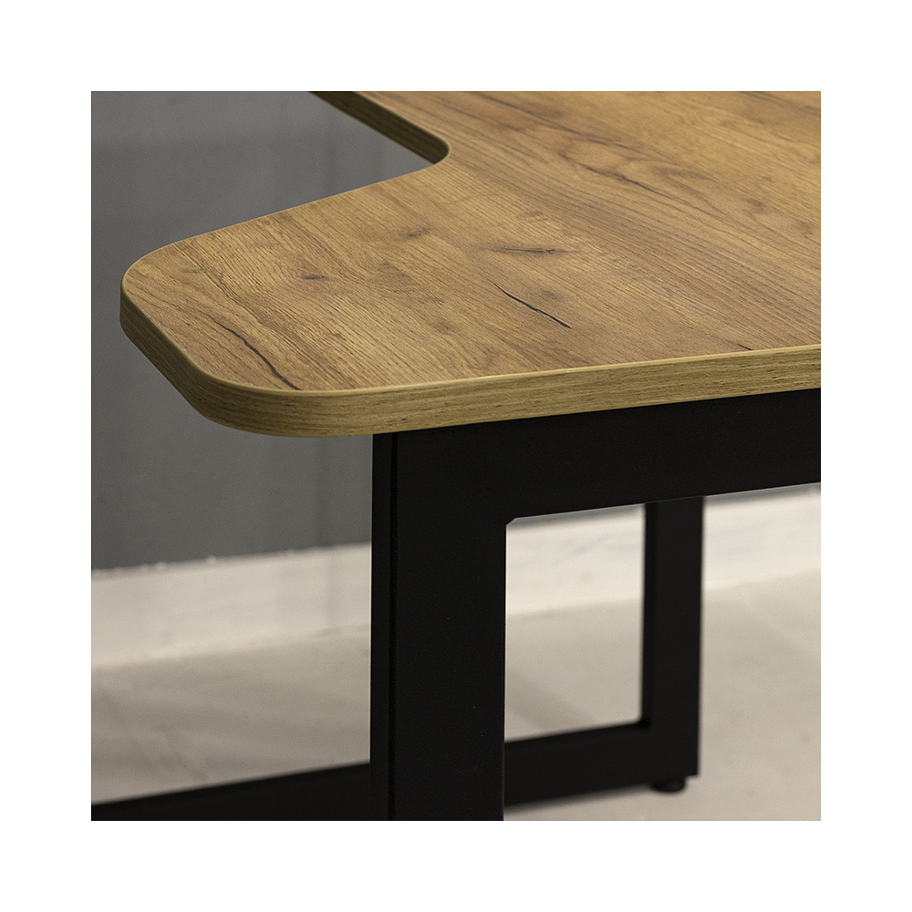 Стол письменный "Лофт Будапешт ДТ-4", 1300х850х750 мм, черный, золотой крафт - 8