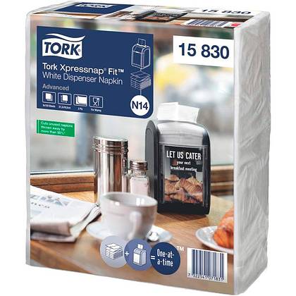 Салфетки для диспенсера "Tork Xpressnap Fit", 6 упаковок по 120 шт, белый (15830)