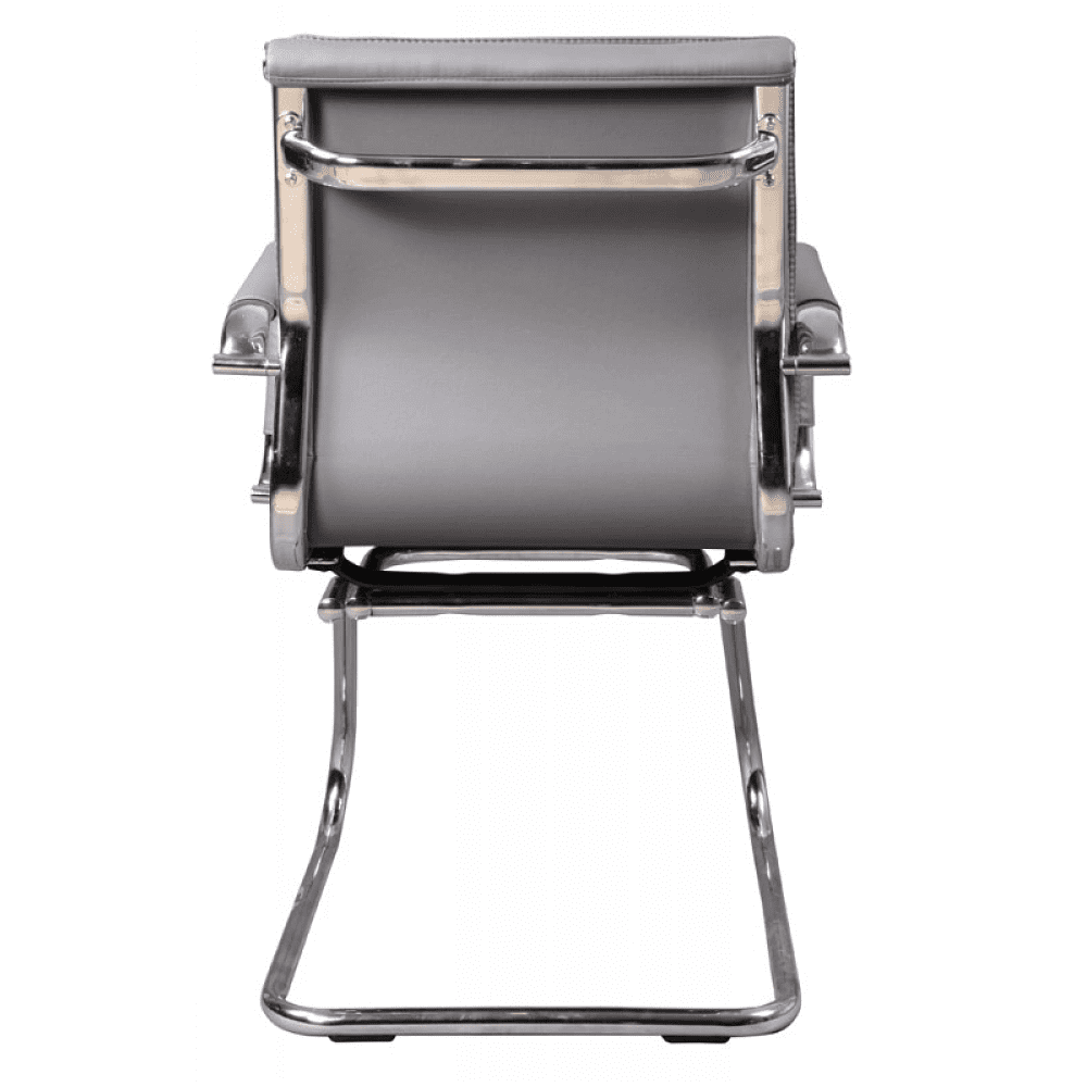 Кресло на полозьях "Бюрократ Ch-993-Low-V", экокожа, серый, металл хром - 2