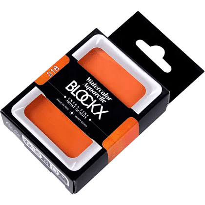 Краски акварельные "Blockx. Giant pan", 218 перманентный оранжевый, 18 мл., кювета - 2