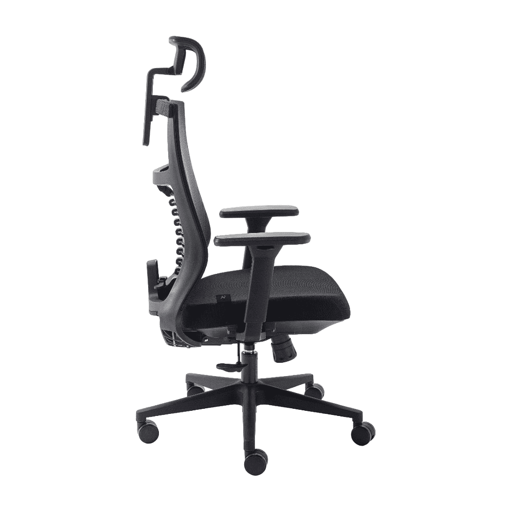 Кресло для руководителя EVOLUTION "FISHBONES", ткань, сетка, пластик, черный - 3