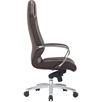 Кресло для руководителя "Бюрократ AURA", кожа, металл, коричневый - 3