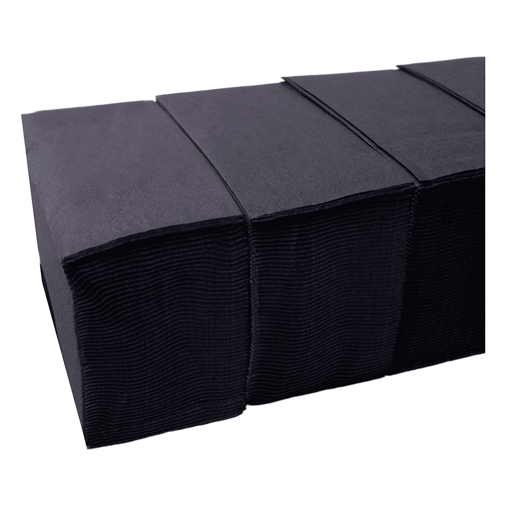 Салфетки бумажные "Бик-пак" 1/8 сложение, 200 шт, 33x33 см, черный - 2