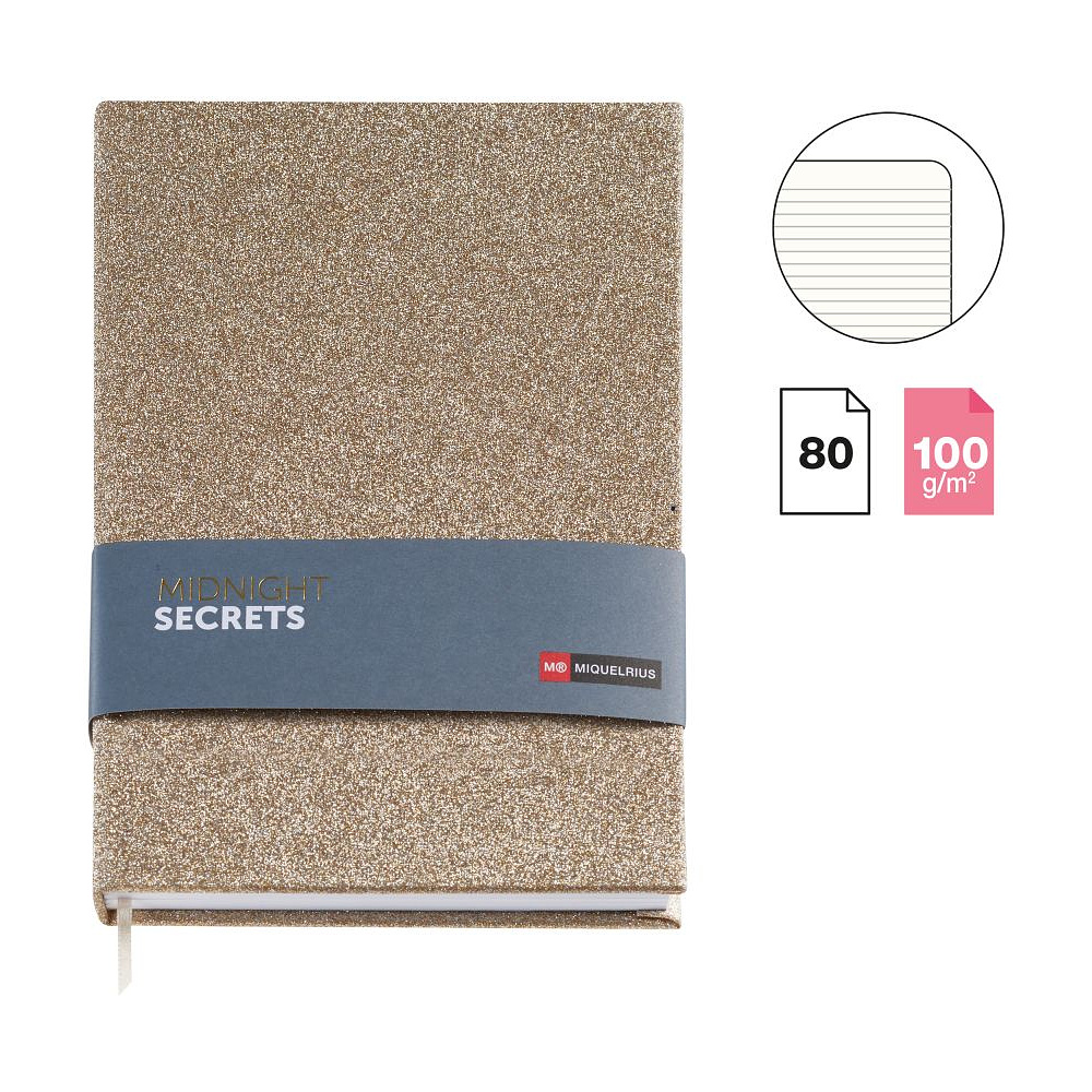 Блокнот Miquelrius "Midnight Glitter", А5, 80 листов, коричневый - 2