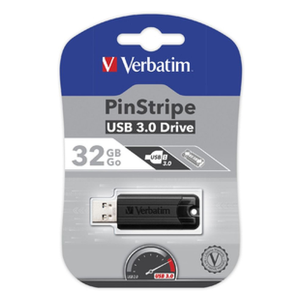 Карта памяти USB Flash 3.2 32 Gb "PinStripe Store 'n' Go" пластик, черный - 4