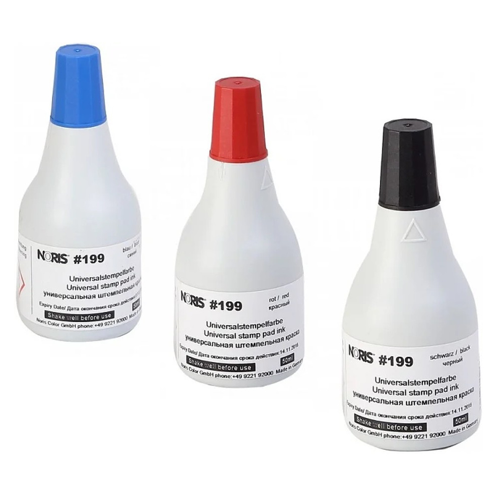 Быстросохнущая универсальная штемпельная краска "Noris" 50 мл, 199, синий - 2