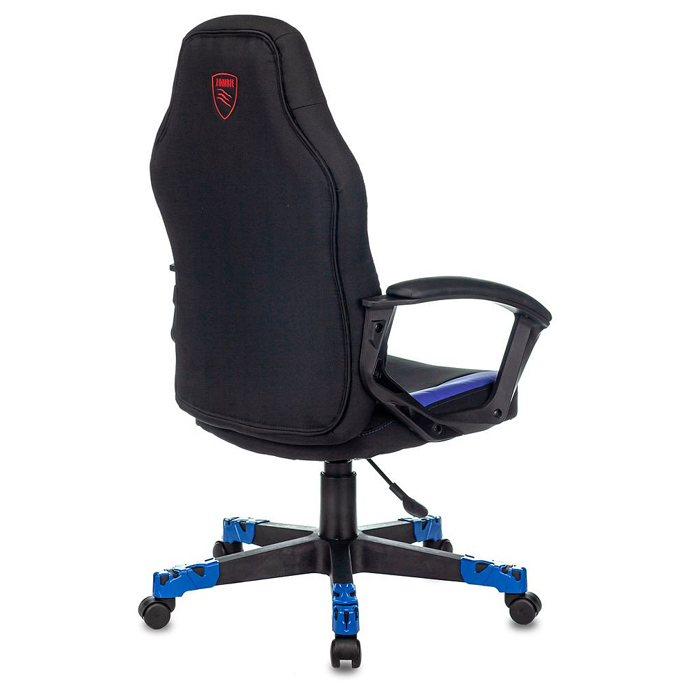 Кресло игровое Бюрократ "Zombie 10", ткань, экокожа, пластик, черный, синий - 4