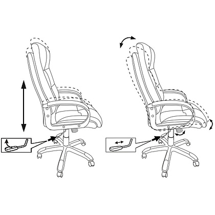 Кресло для руководителя "Бюрократ CH-824B", кожзам, пластик, черный - 6