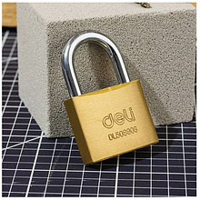 Замок навесной Deli YS EDL508906, 50 мм, 3 ключа, автомат, латунь