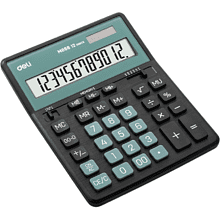 Калькулятор настольный EM888A Deli, 12-разрядный, черный, пластик, зеленый 