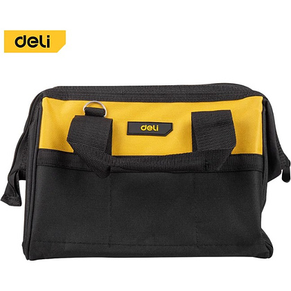 Сумка для инструментов Deli YS EDL-P1, 300х230х250 мм, ткань Oxford, черный, желтый - 12