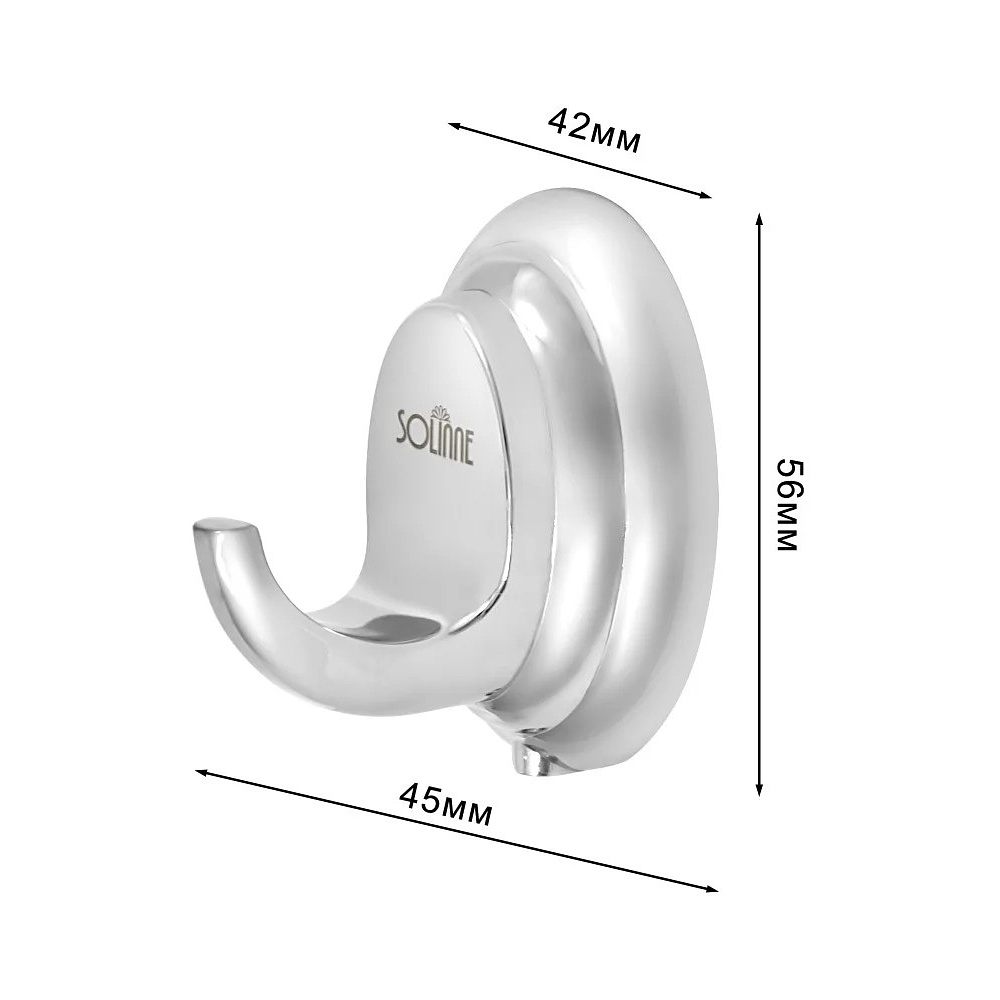 Крючок одинарный Solinne Classic 15011, хром - 4