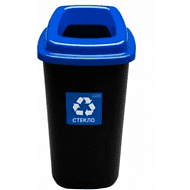 Урна Plafor Sort bin для мусора 45л, цв.черный/голубой