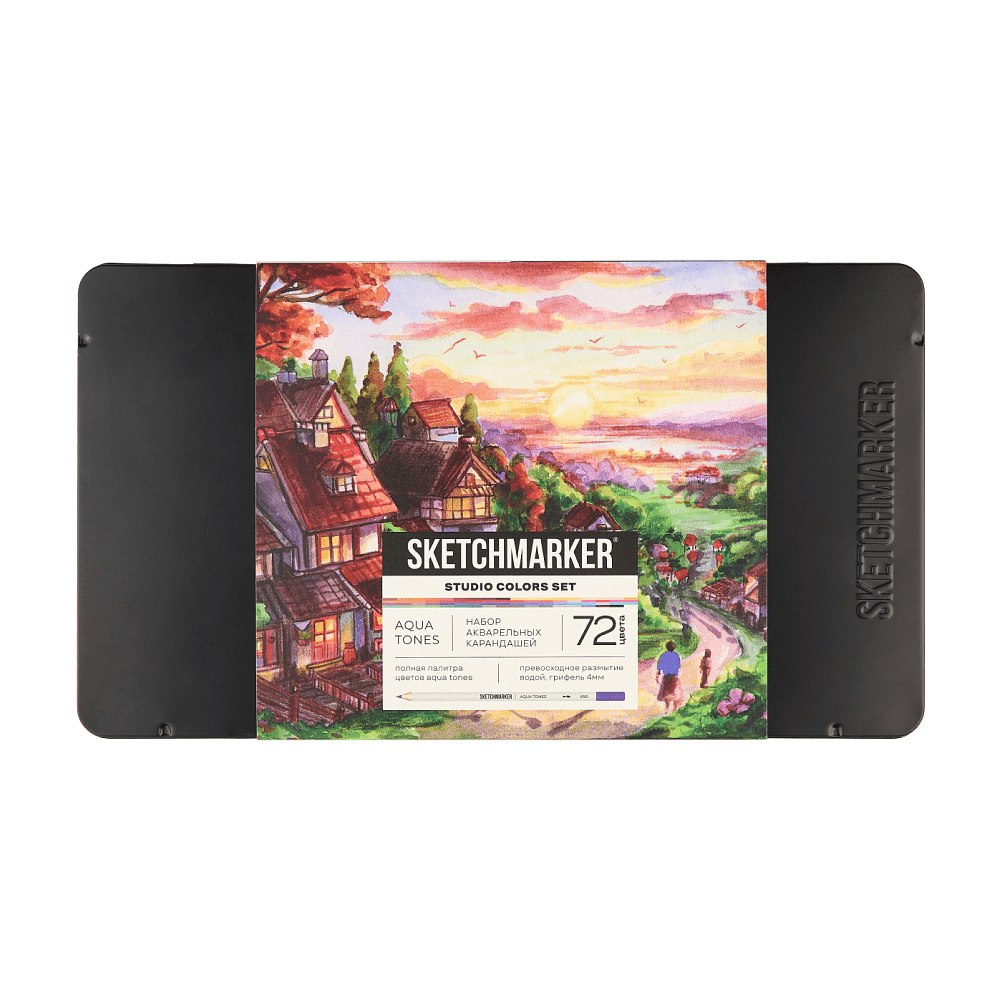 Набор карандашей акварельных "Sketchmarker Студия", 72 цвета, в металлической коробке