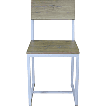 Стул ALLERD RION, металл, ЛДСП, белый муар, Дуб Нокс