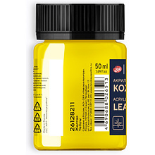 Краска акриловая для кожи "Декола", 211 желтая, 50 мл., банка