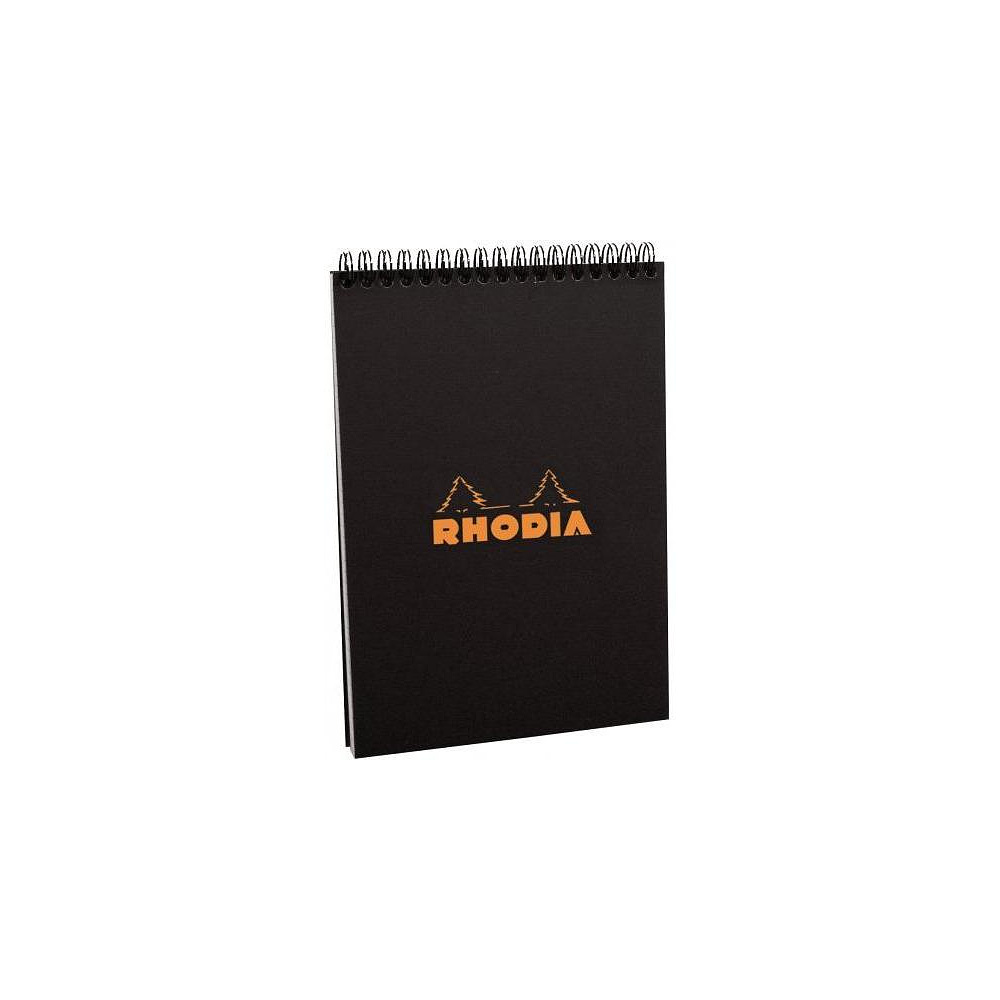Блокнот "Rhodia" на пружине, A5, 80 листов, клетка, черный