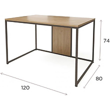 Стол письменный "DT-1", 1200х800х740 мм, черный, белый крафт